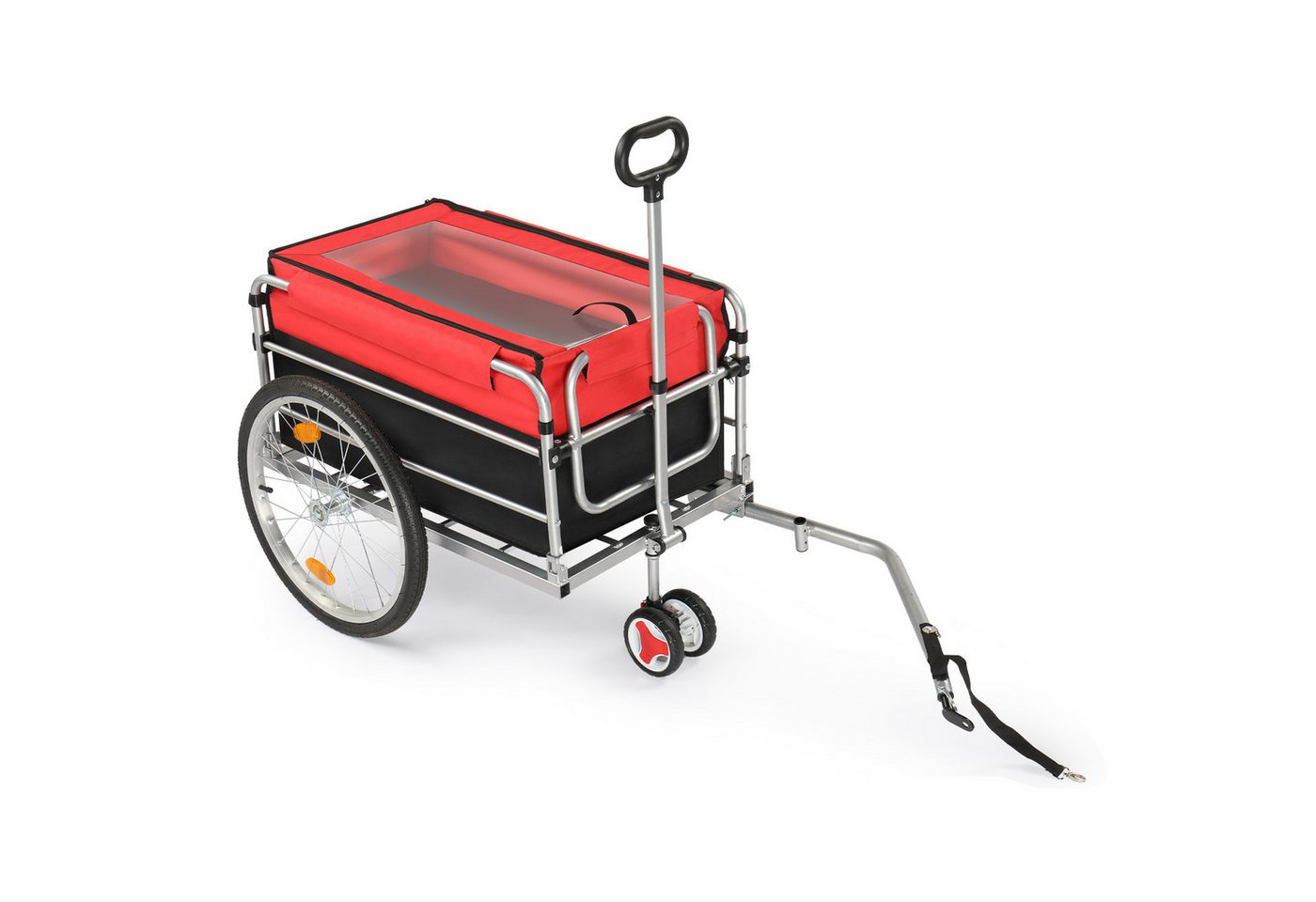 LALAHO Fahrradhundeanhänger Fahrradanhänger 93 x 75 x 58cm mit Transportkiste, Hundebuggy Transportanhänger Handwagen Anhänger Bild 2