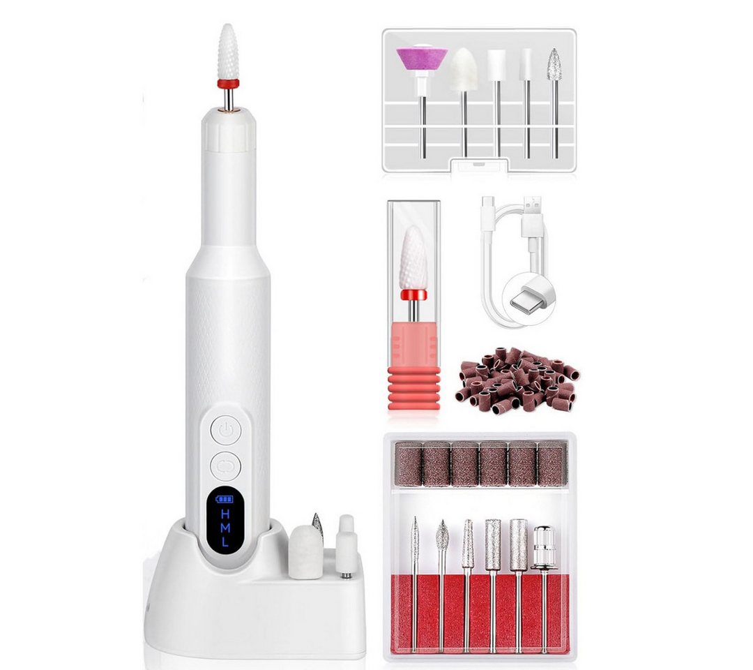 inschimmer Maniküre-Pediküre-Set Elektrisch Nagelfeile 12 IN 1 Nagelfräser Kabellos für Acryl-Gel-Nägel Bild 2