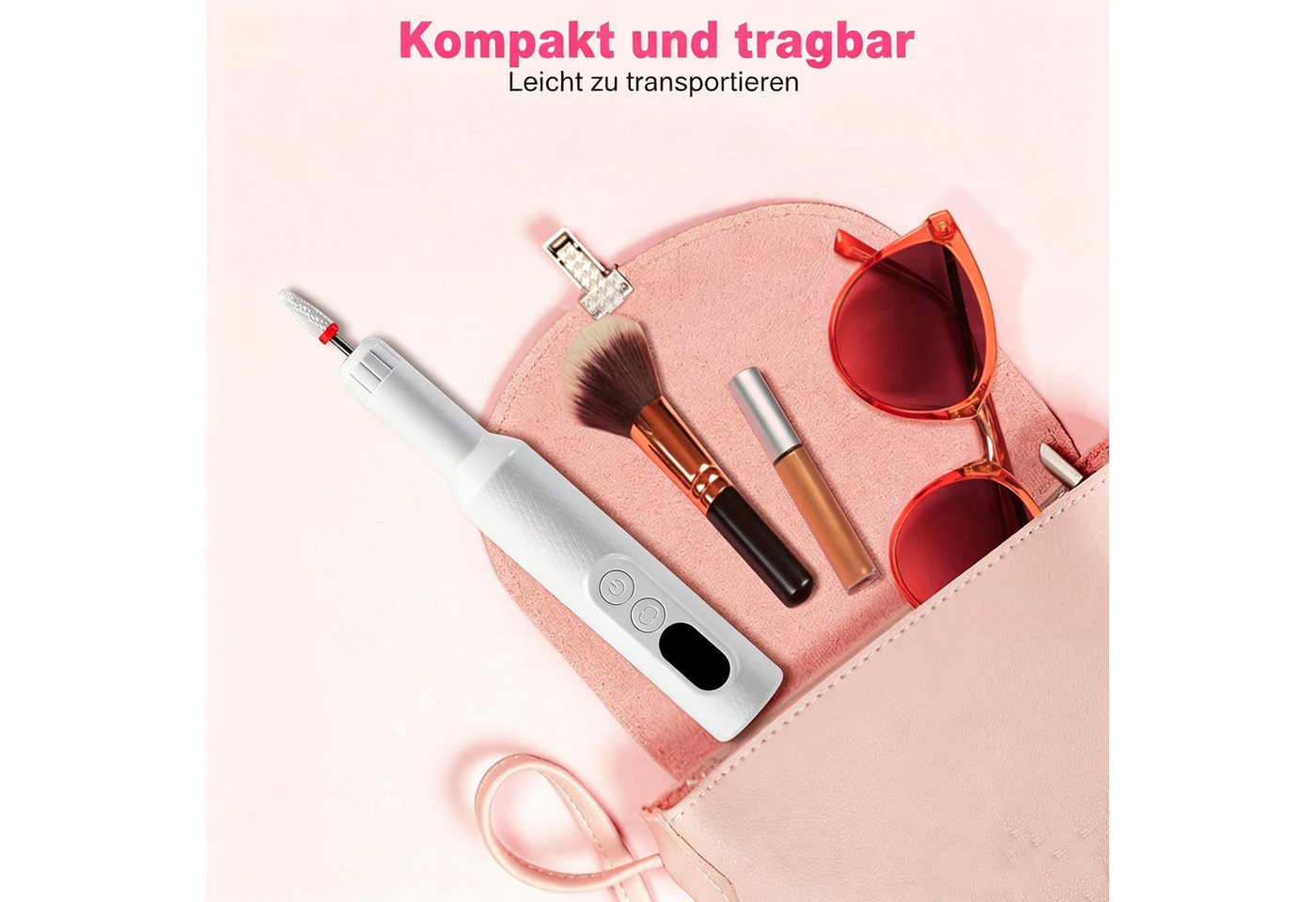 inschimmer Maniküre-Pediküre-Set Elektrisch Nagelfeile 12 IN 1 Nagelfräser Kabellos für Acryl-Gel-Nägel Bild 4