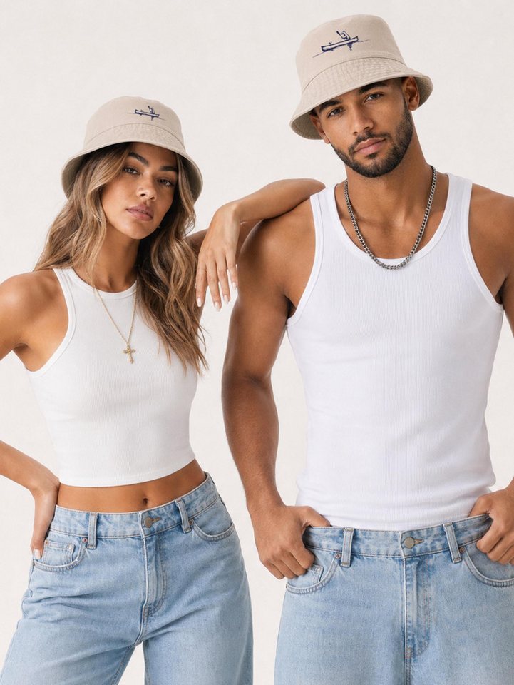 Neverless Fischerhut Anglerhut mit Print Bär Kanu Bucket Hat Baumwolle Neverless® Bild 3