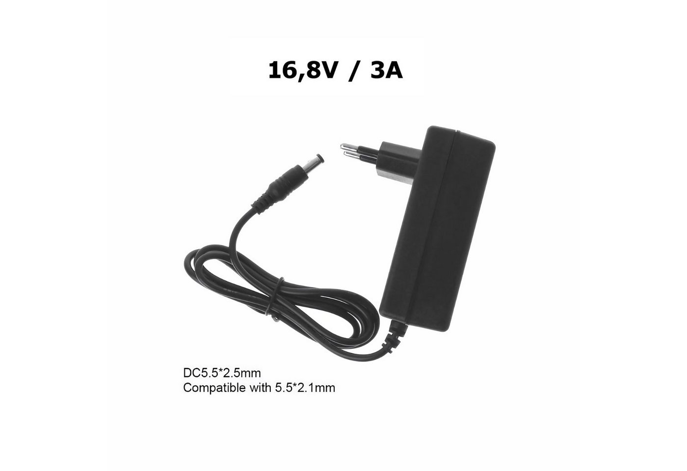 Bolwins P19C DC 16,8V 3A 5.5x2.5mm Netzadapter Li-Ion Batterie Akku Ladegerät Batterie-Ladegerät (3000 mA, Packung, 1-tlg., 1x 16,8 V 3 A Ladegerät für Li-Ion-Akkupacks, Stabile Spannung, LED-Statusanzeige, integrierter Schutz) Bild 5