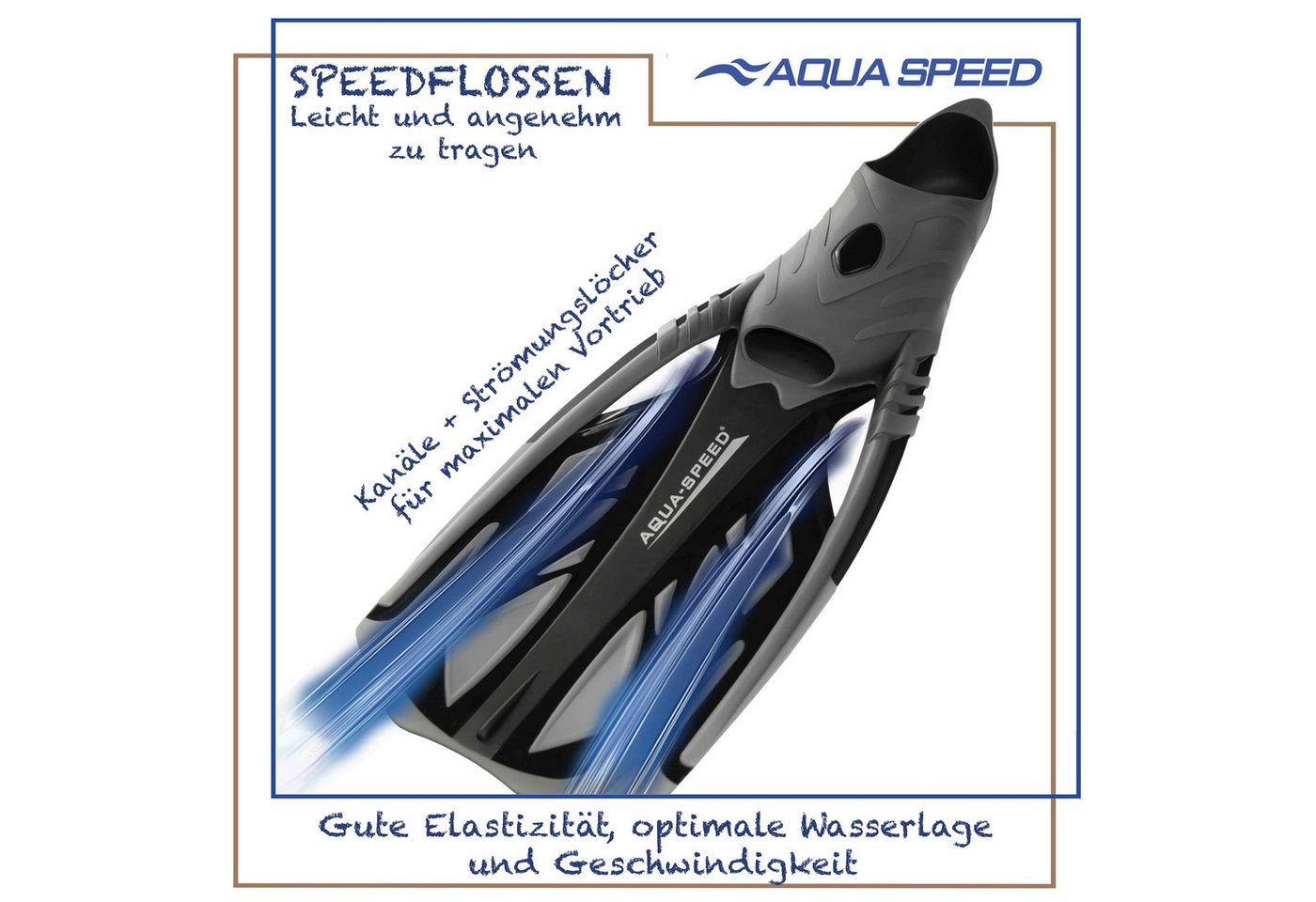 Aqua Speed Flosse INOX – Ergonomisches Design für besten Sitz Größe 46/47 (Schwimmflossen mit kraftsparendem Design & hohem Tragekomfort), Komfortabel & flexibel – Passt sich jeder Fußform an Bild 5