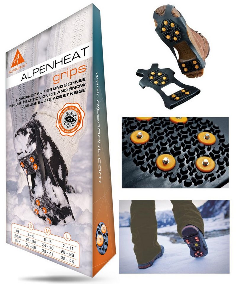 JAGreen-Tackle Spikes Modell Alpenheat GRIPS Anti-Rutsch-Überzüge 36-48 Schuhspikes Eis (Spar-Set) Bild 4