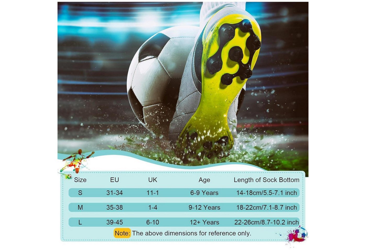 LuxusKollektion Fußballtor 3 Paare Fußballsocken Anti Rutsch Grip 39-46 Sportsocken Herren Damen Bild 2