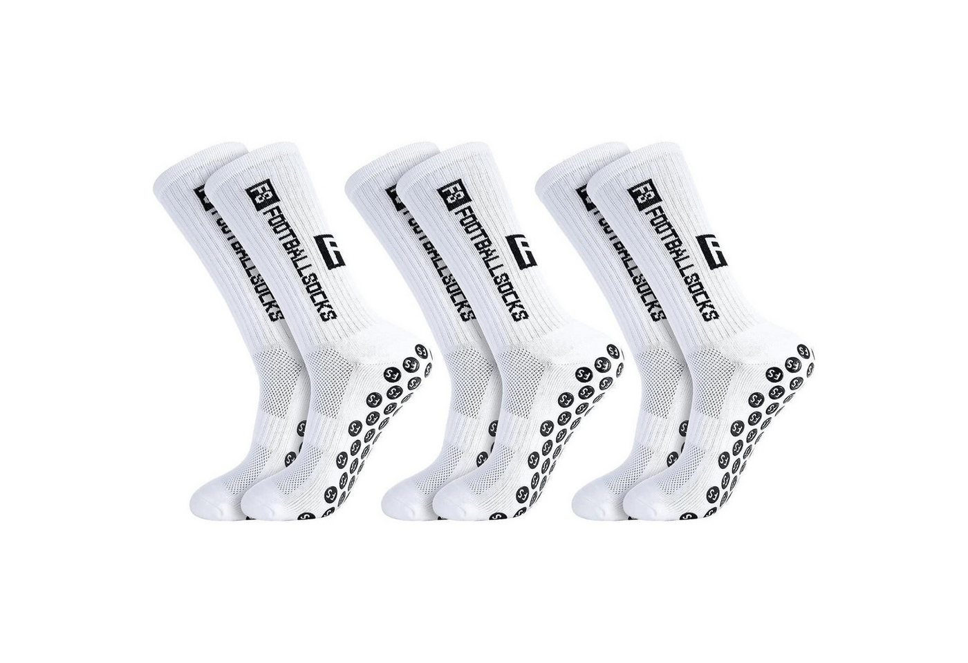 LuxusKollektion Fußballtor 3 Paare Fußballsocken Anti Rutsch Grip 39-46 Sportsocken Herren Damen Bild 3