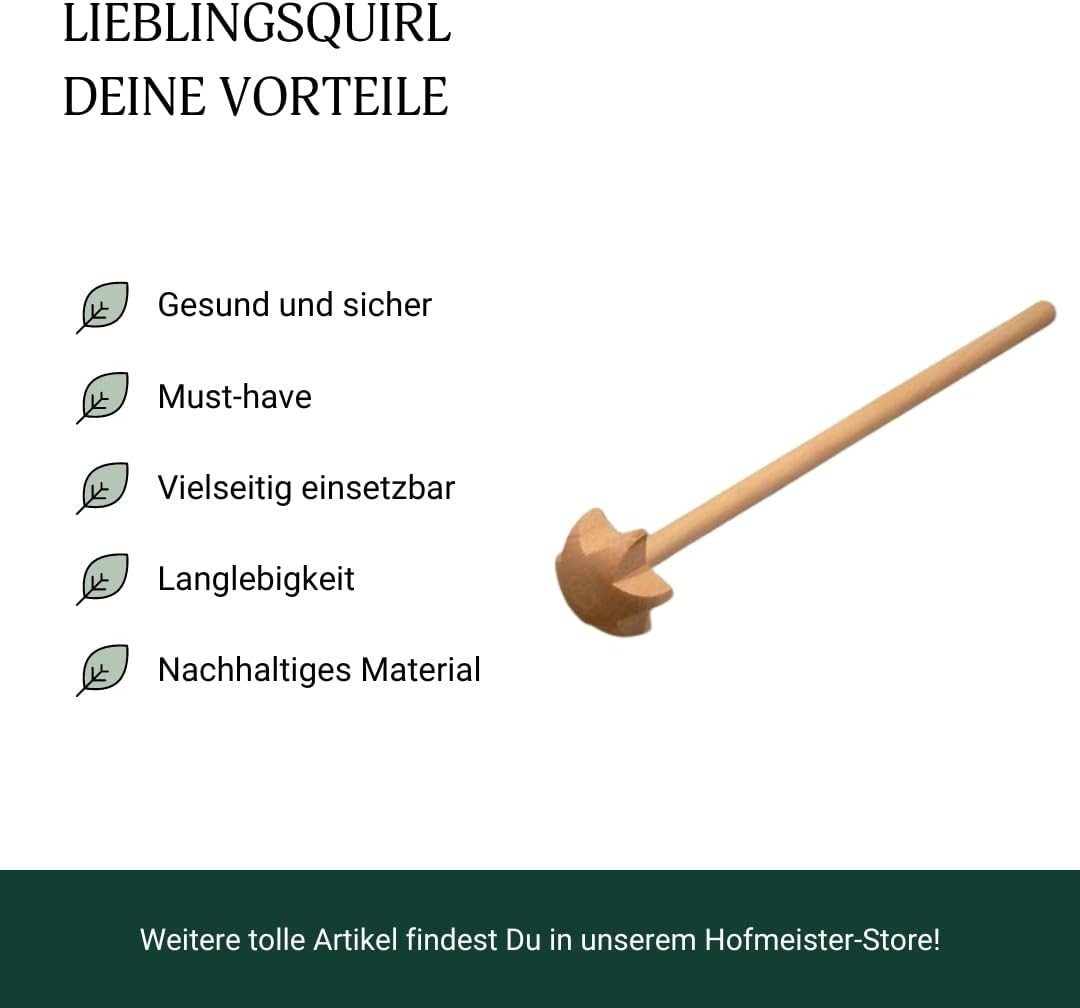 Hofmeister Rührbesen Quirl aus Buchenholz 30 cm Bild 2