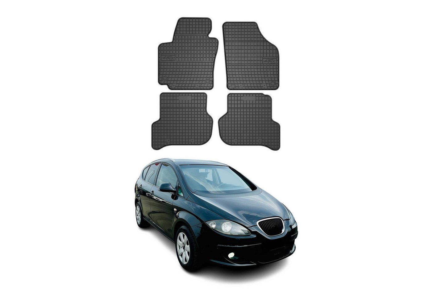 OMAC Auto-Fußmatten für Seat Altea 2004-2015 Gummimatten Schwarz 4 tlg (4 St), Antirutsch,Wasserfest,Einfache Installation Bild 2
