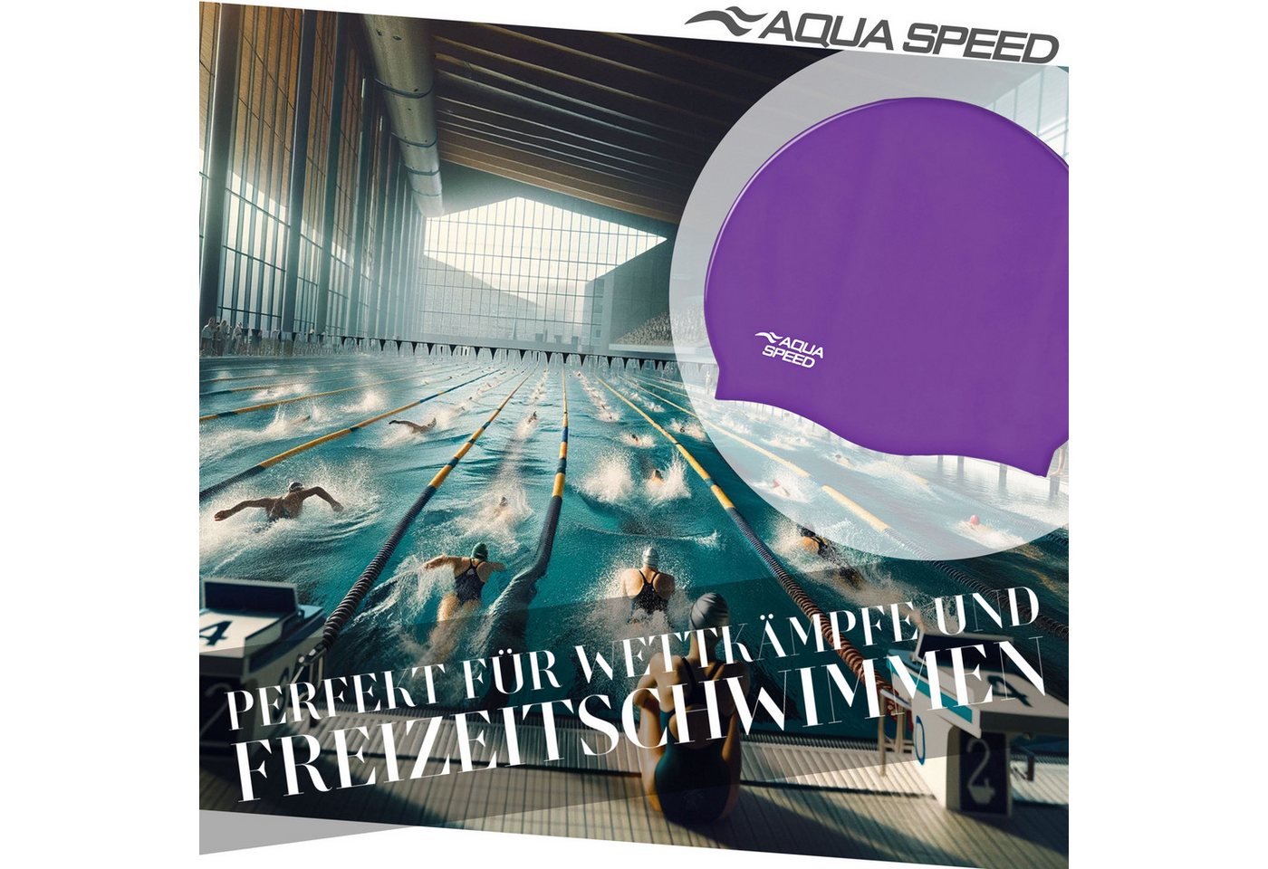 Aqua Speed Badekappe Einfarbige Schwimmhaube Elastisch & langlebig Perfekt für Schwimmen, Weich & wasserfest – Ideal für Sport, Freizeit & Wassergym Bild 3