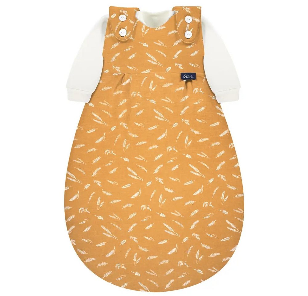 Alvi® Babyschlafsack ALVI Baby-Mäxchen 3tlg. Flachgewebe Earth orange, Gr. 74/80