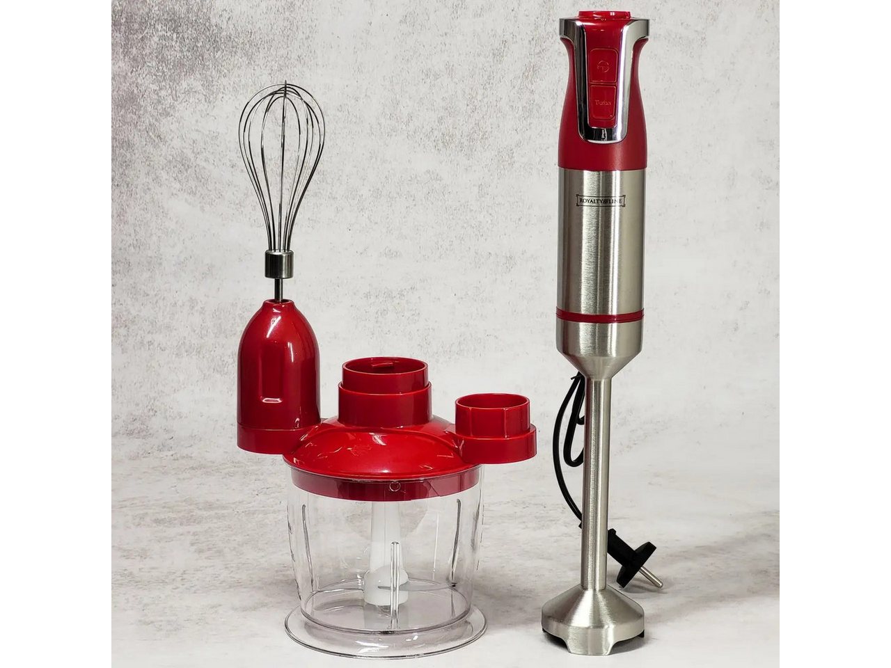 Royalty Line Stabmixer 3-in-1-Stabmixer Pürierstab Zerkleinerer Mixstab rot Royalty Line Bild 5