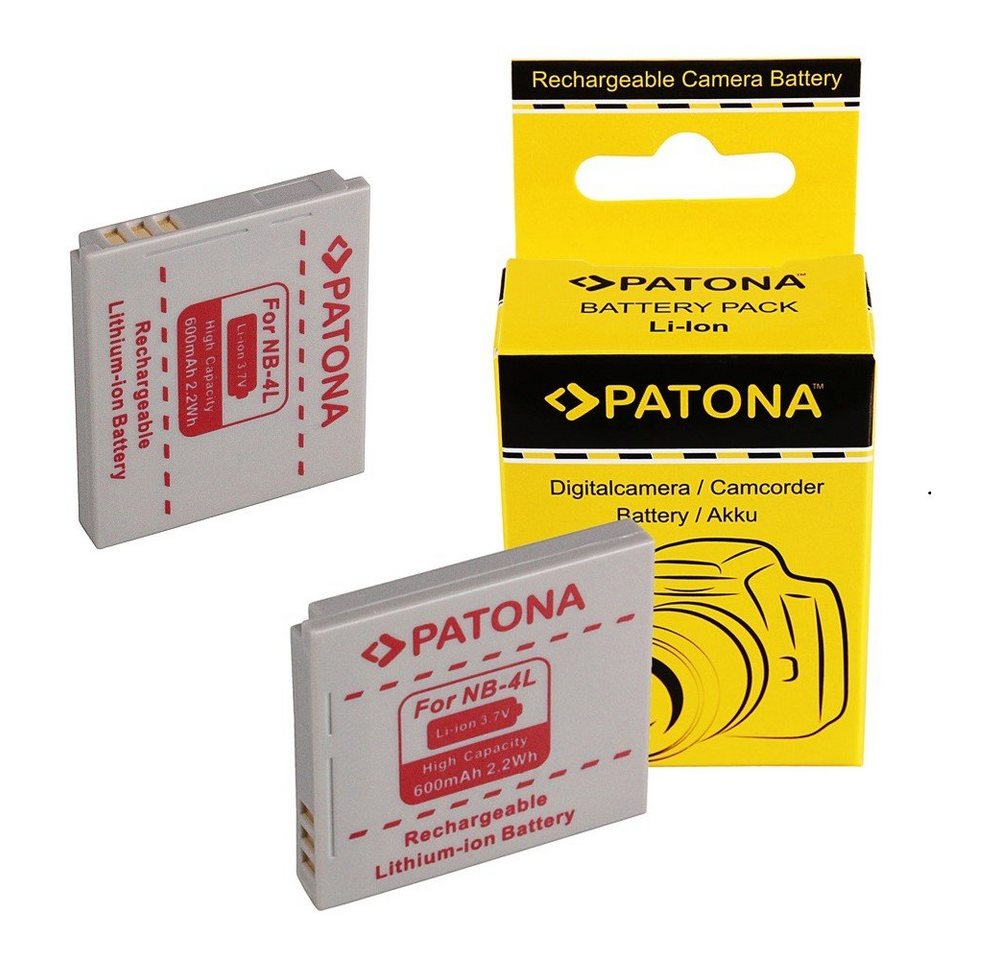 Patona 2x Akku für Canon NB-4L NB4L Kamera-Akku Ersatzakku Kameraakku 6000 mAh (3,7 V, 2 St), Ixus 30 40 50 55 60 65 70 75 80 Powershot SD200 Ixy Digital 40 Bild 3