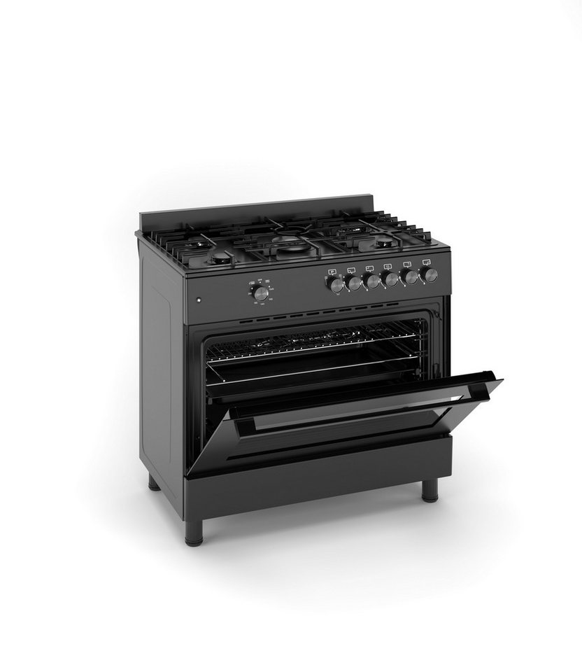 Gasline Gas-Standherd Gasline Gas-Standherd GAG90GOINNB Schwarz Matt 90 cm mit Gasbackofen Bild 3