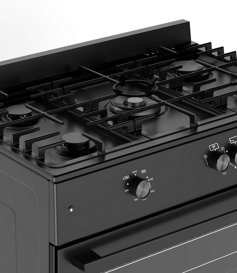 Gasline Gas-Standherd Gasline Gas-Standherd GAG90GOINNB Schwarz Matt 90 cm mit Gasbackofen Bild 4
