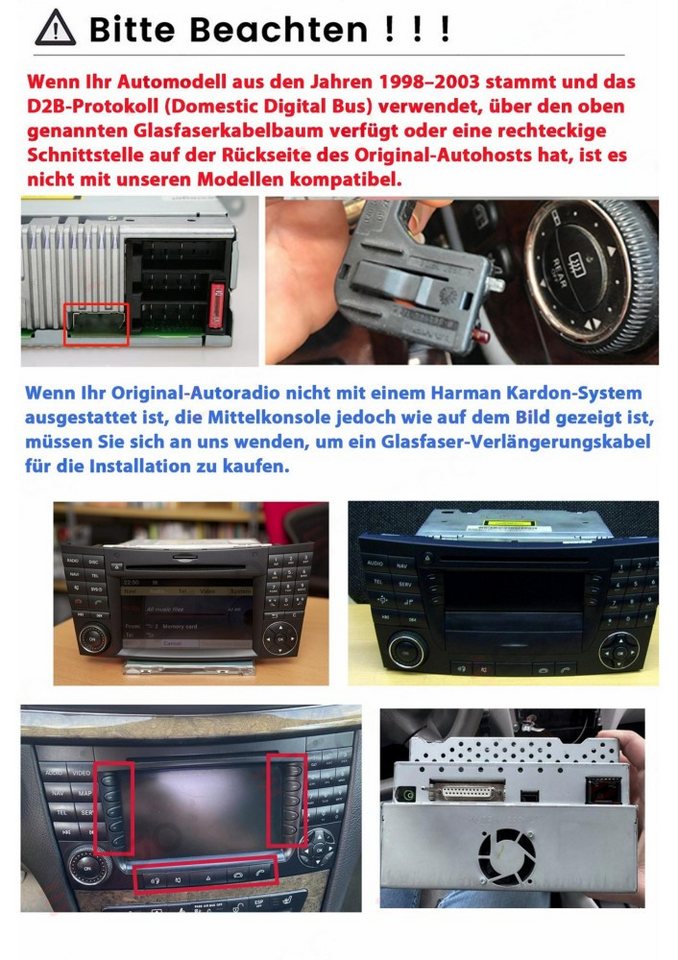 ESSGOO Für Mercedes E-Klasse W211 W219 Android 15 GPS NAVI Bluetooth Autoradio (RDS, Digitalradio (DAB), FM, Carplay Android Auto Navi WIFI BT EQ) Bild 2