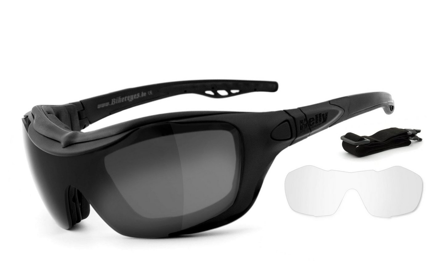 Helly - No.1 Bikereyes Motorradbrille bandit 2, inkl. 2 Paar Wechselgläser, Band und Bügel Bild 3