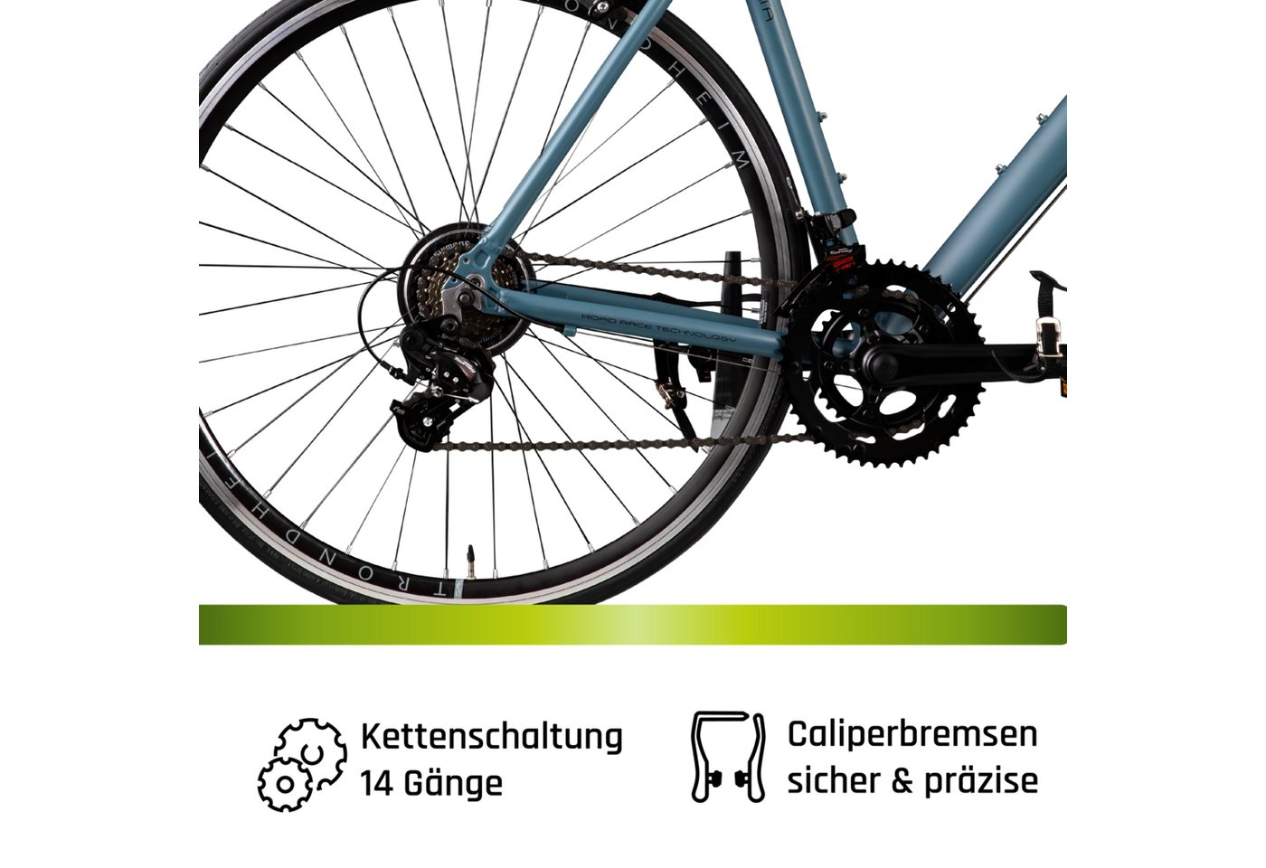 Galano Rennrad Vuelta STI, 14 Gang, Kettenschaltung, 28 Zoll für Damen und Herren 150 - 195 cm Fahrrad Road Bike Fitnessrad Bild 2