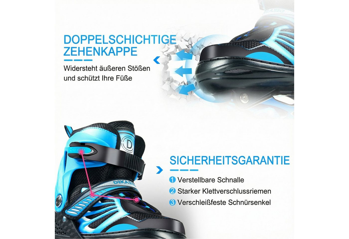 GARRYFIZH Inlineskates Verstellbar Inliner für Kinder, Leucht Inline Skates Rollschuhe, Größenverstellbar, Beleuchtete Rollen, Verschleißfeste PU-Rollen Bild 2