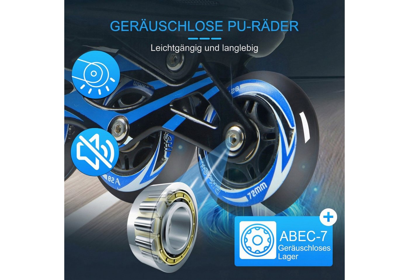GARRYFIZH Inlineskates Verstellbar Inliner für Kinder, Leucht Inline Skates Rollschuhe, Größenverstellbar, Beleuchtete Rollen, Verschleißfeste PU-Rollen Bild 3