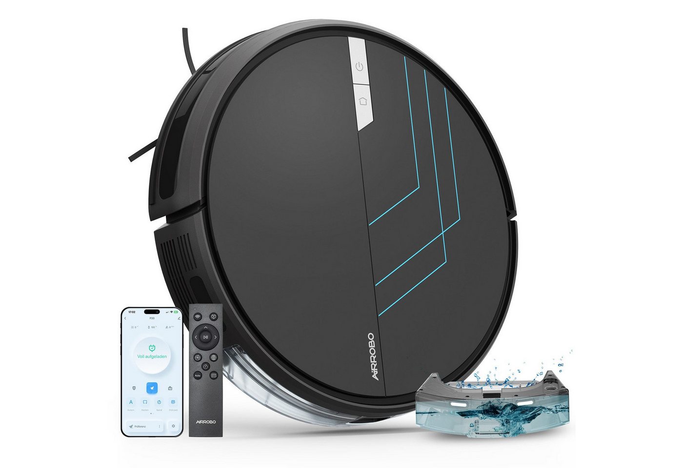 AIRROBO Saugroboter G50, 4000 Pa starke Saugkraft, 4 Reinigungsmodi,120 min Laufzeit, 45 W, App & Fernbedienung, ultradünn 7,8 cm, für Tierhaare & Hartböden,Zwei Jahre Garantie Bild 3