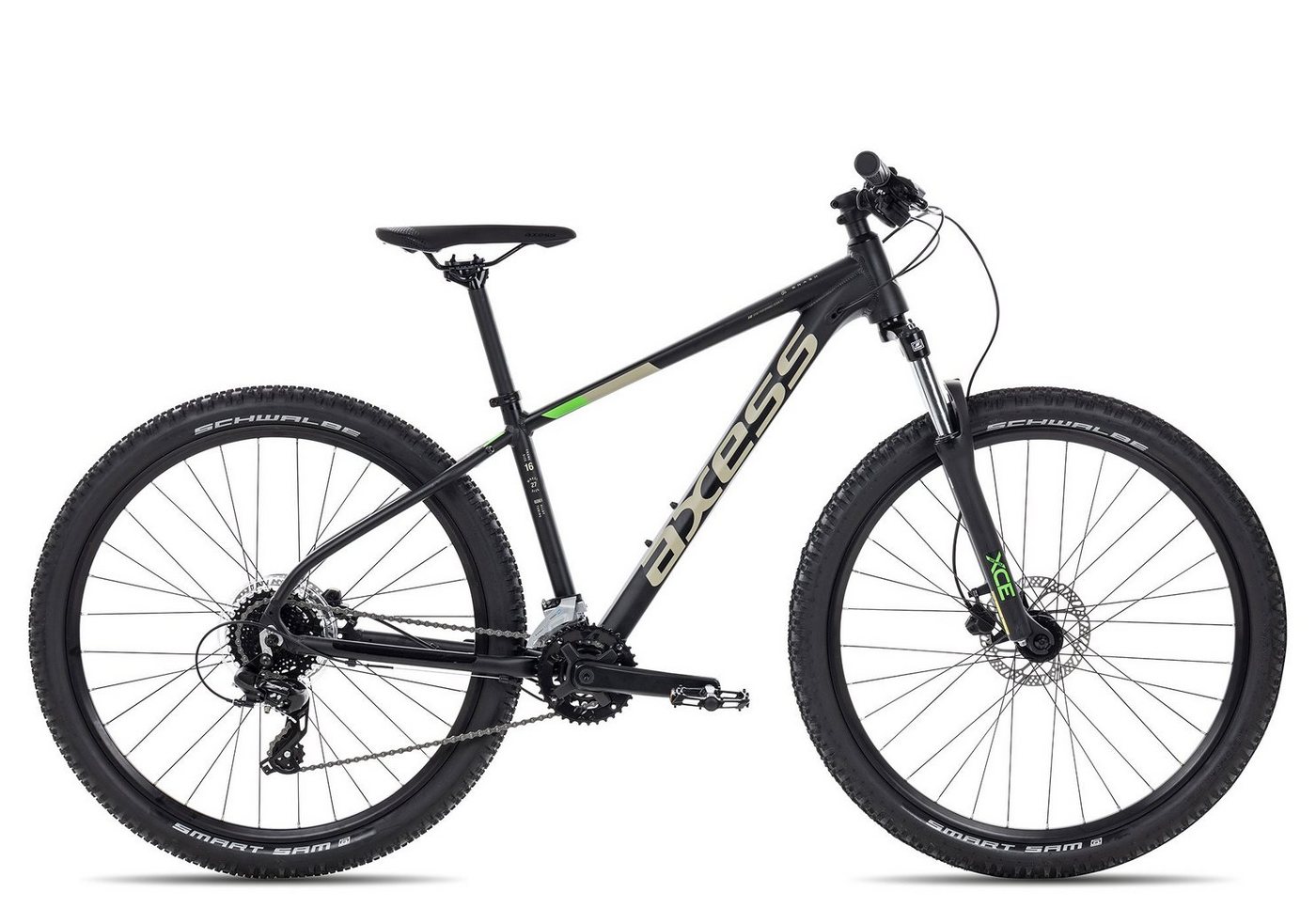 Axess Mountainbike BRASH, 16 Gang Shimano RD-TX800- 8 Schaltwerk, Kettenschaltung, MTB-Hardtail Herrenfahrrad 27,5 Zoll schwarz/grau Bild 3