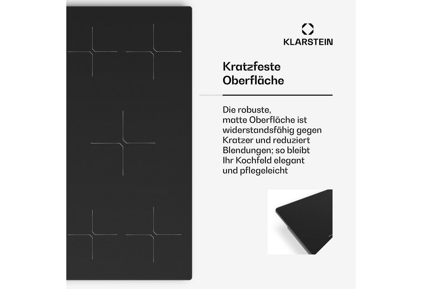 Klarstein Induktions-Kochfeld Powerglide, Induktionskochfeld Kratzfeste Oberfläche 5 Kochzonen 9800 W 90 cm Bild 4