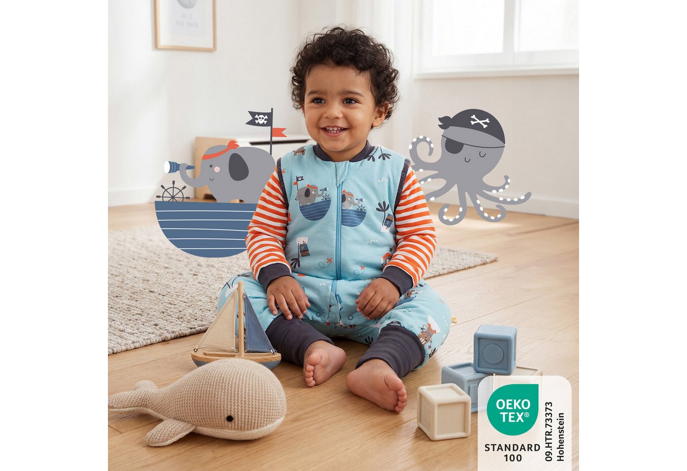 Schlummersack Kinderschlafsack Schlafsack mit Füßen und umklappbaren Bündchen, 3.5 Tog OEKO-TEX Bild 2