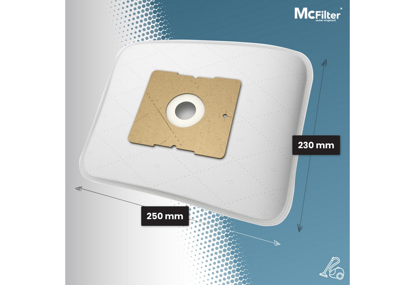 McFilter Staubsaugerbeutel geeignet für HANSEATIC VCB35B15C-1J7W-70, Grundig VCC 3850 A, passend für Dirt Devil, Alternative zu Swirl Y 05, 20 St., hohe Reißfestigkeit, Top Filtration, 5-lagiges Mikrovlies Bild 2