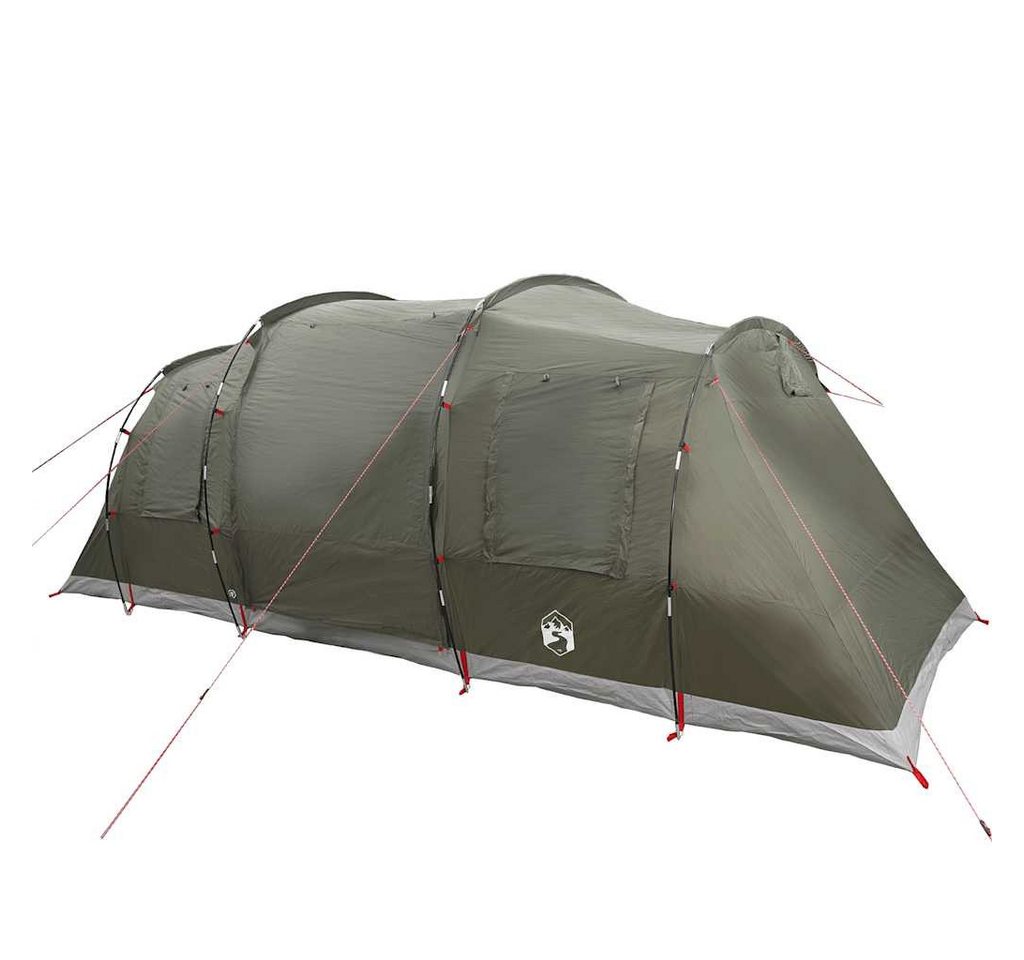 furnicato Faltzelt Tunnelzelt 4 Personen 472x245x192 cm Olivgrün, (1 tlg), Campingzelt mit 2 Schlafkabinen, E-Anschluss und 5 Fenstern Bild 3