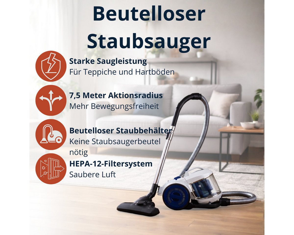 DIRT DEVIL Bodenstaubsauger Dirt Devil Staubsauger ohne Beutel DD2503 – Staubsauger 800W Bild 2