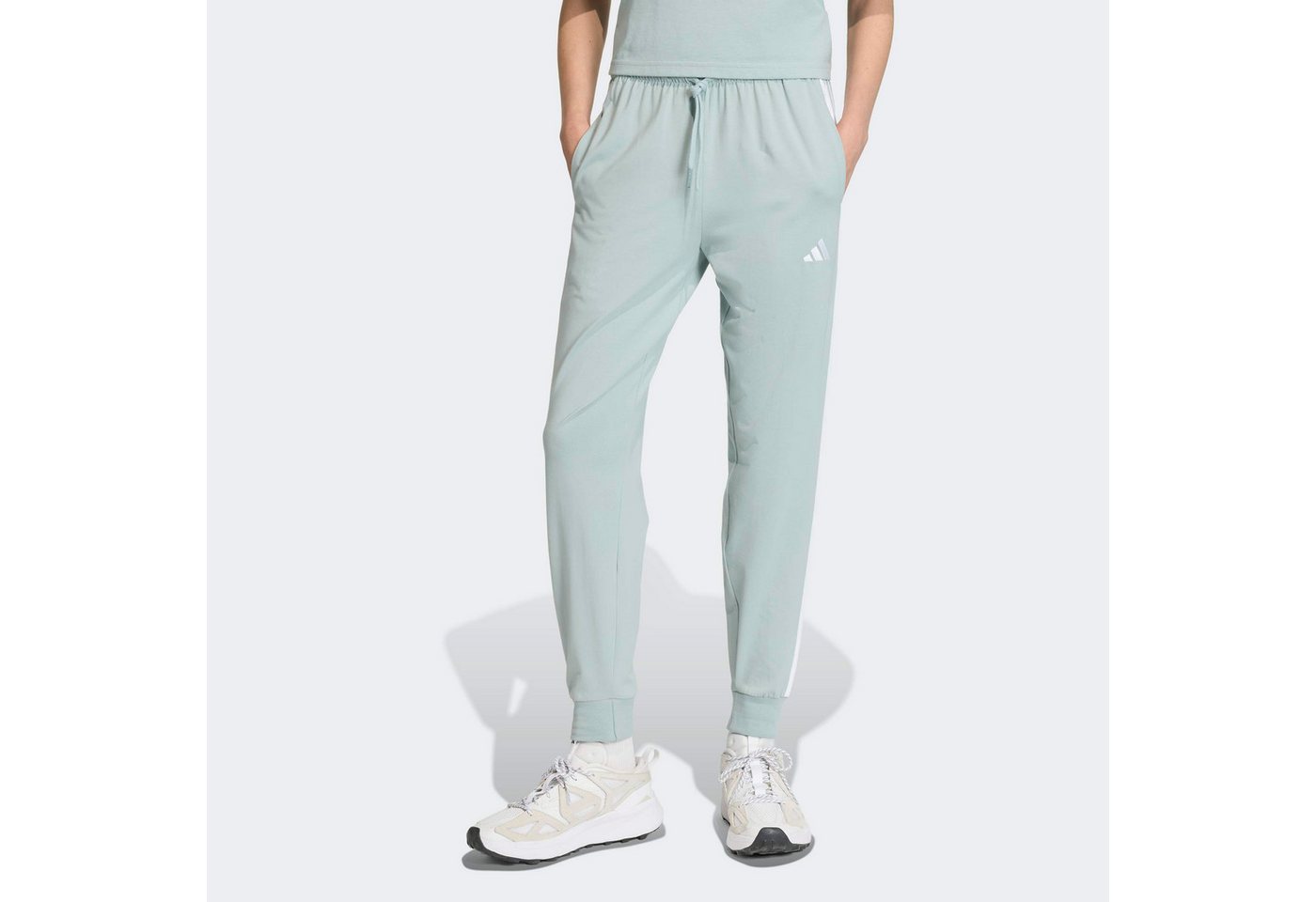 adidas Sportswear Sporthose ESSENTIALS 3-STREIFEN mit Kordelverschluss, aus Baumwolle und Elasthan