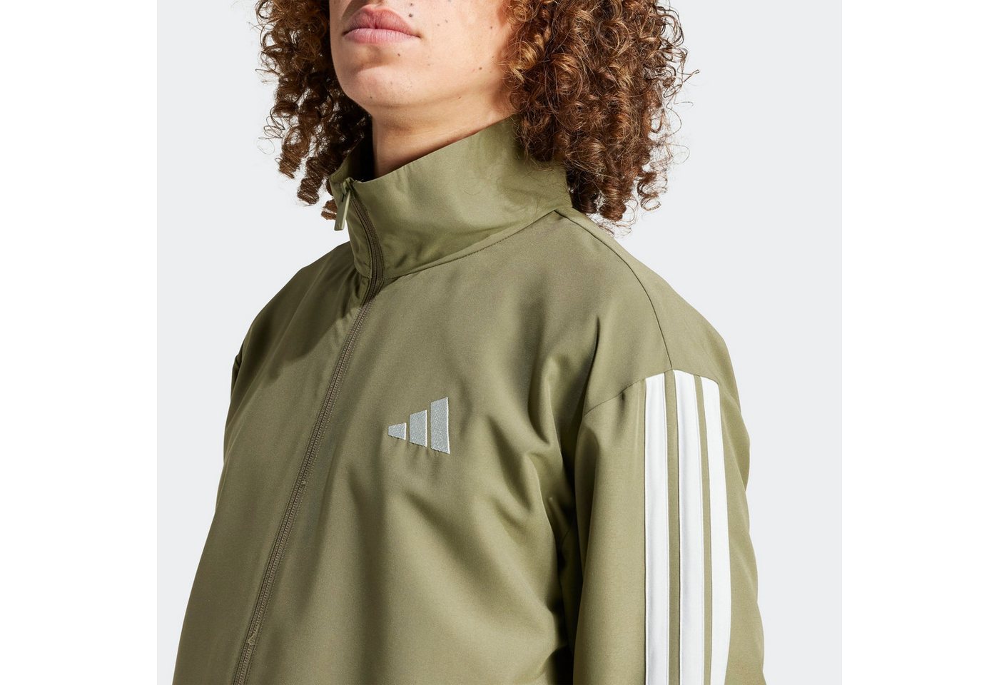 adidas Sportswear Trainingsanzug M 3S WV TT TS (2-tlg), zweiteiliges Set, aus Polyester, mit durchgehendem Reißverschluss