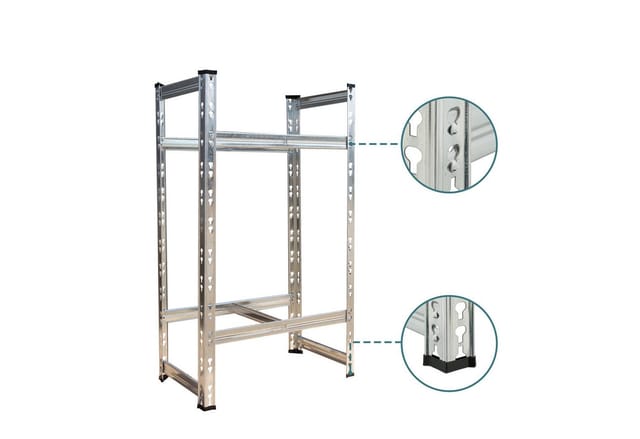 Relaxdays Reifenregal für 4–6 Räder, HBT: 100 x 85 x 35 cm, 150 kg je Ebene, Räderregal, Stecksystem, Stahl, silber