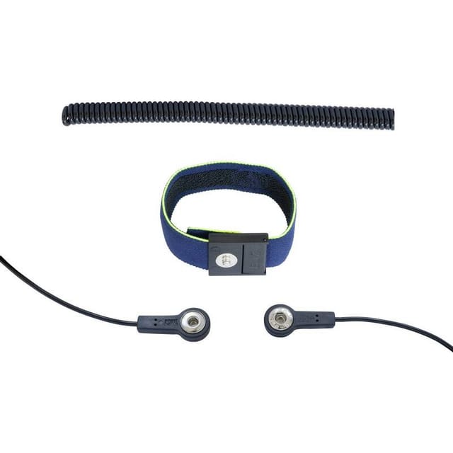 [neuwertig] B-ware Bjz A-60388 Erdungsarmband Handgelenkband Erdungskabel Blau Gelb