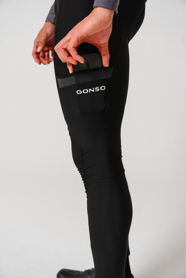 Gonso Fahrradhose Essential Bib Tight Cargo SC M Herren Radhose mit Dry Up Air-Sitzpolster, Tight Fit