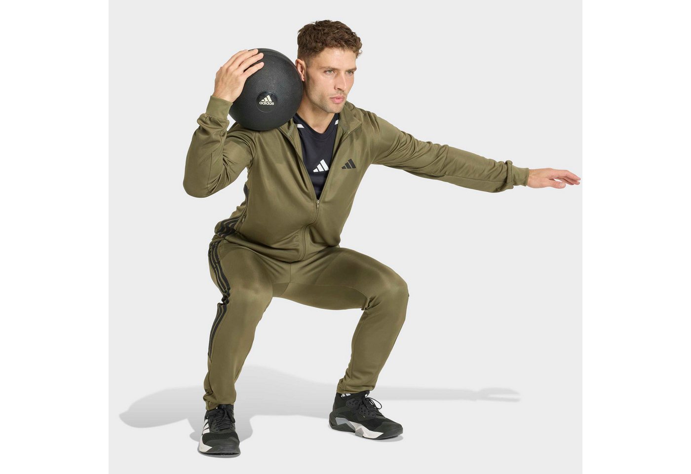 adidas Performance Sporthose WORKOUT ESSENTIALS ALL-SET 3-STREIFEN, GEWIRKTES MATERIAL (1-tlg) Trainingshose, Climacool, reguläre Passform