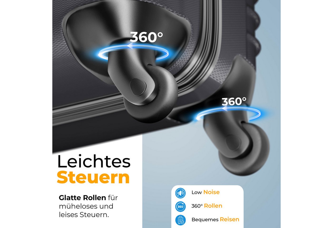 KESSER Kofferset, 4 Rollen, Inkl. Kofferwaage + Gepäckanhänger ABS-Hartschale Bild 2