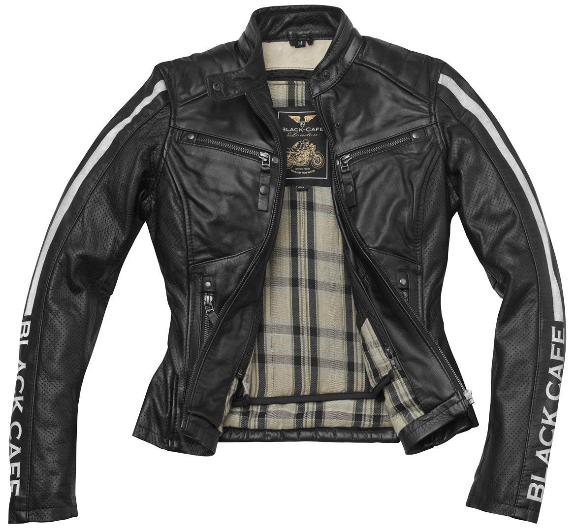 Black-Cafe London Motorradjacke Toronto Damen Motorrad Lederjacke perforiert,herausnehmbares Innenfutter Bild 3