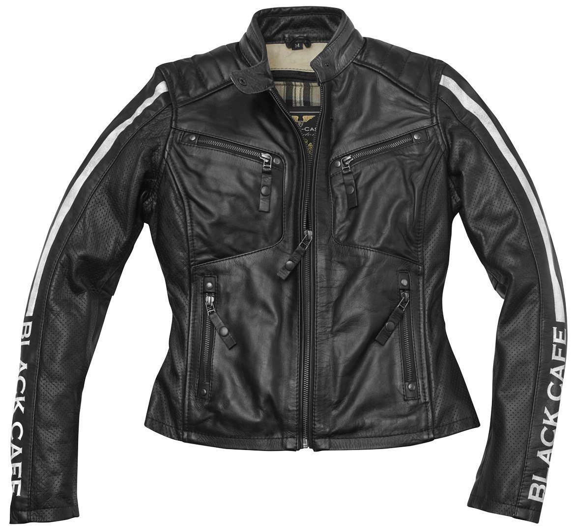 Black-Cafe London Motorradjacke Toronto Damen Motorrad Lederjacke perforiert,herausnehmbares Innenfutter Bild 4