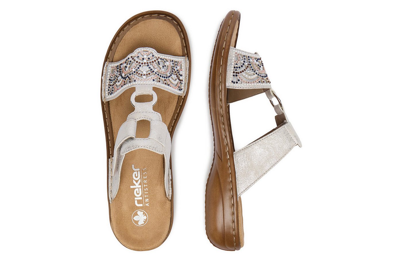 Rieker Rieker Damen-Flip-Flops Silber 608K2-40 Badepantolette Bild 2