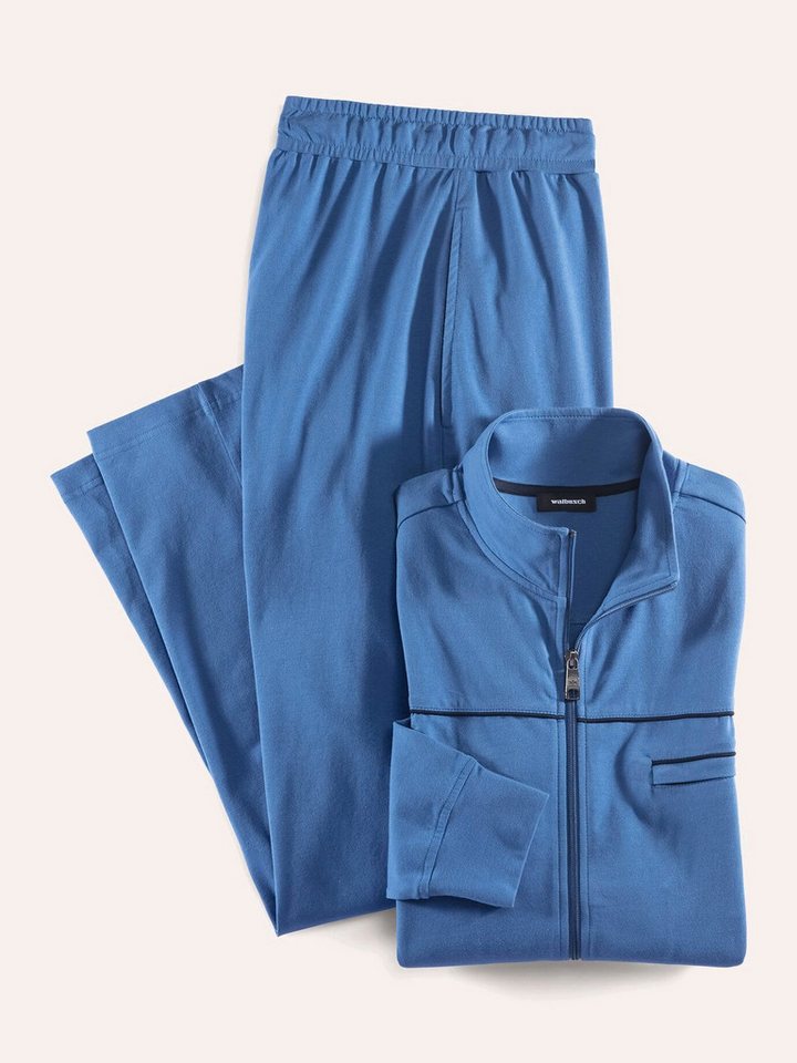 Walbusch Freizeitanzug Herren Sommerleichter Trainingsanzug Umlegekragen pflegeleicht, Elastik-Jersey, kleines Packmaß, Reißverschluss, Gummibund, Kurzgröße Bild 4