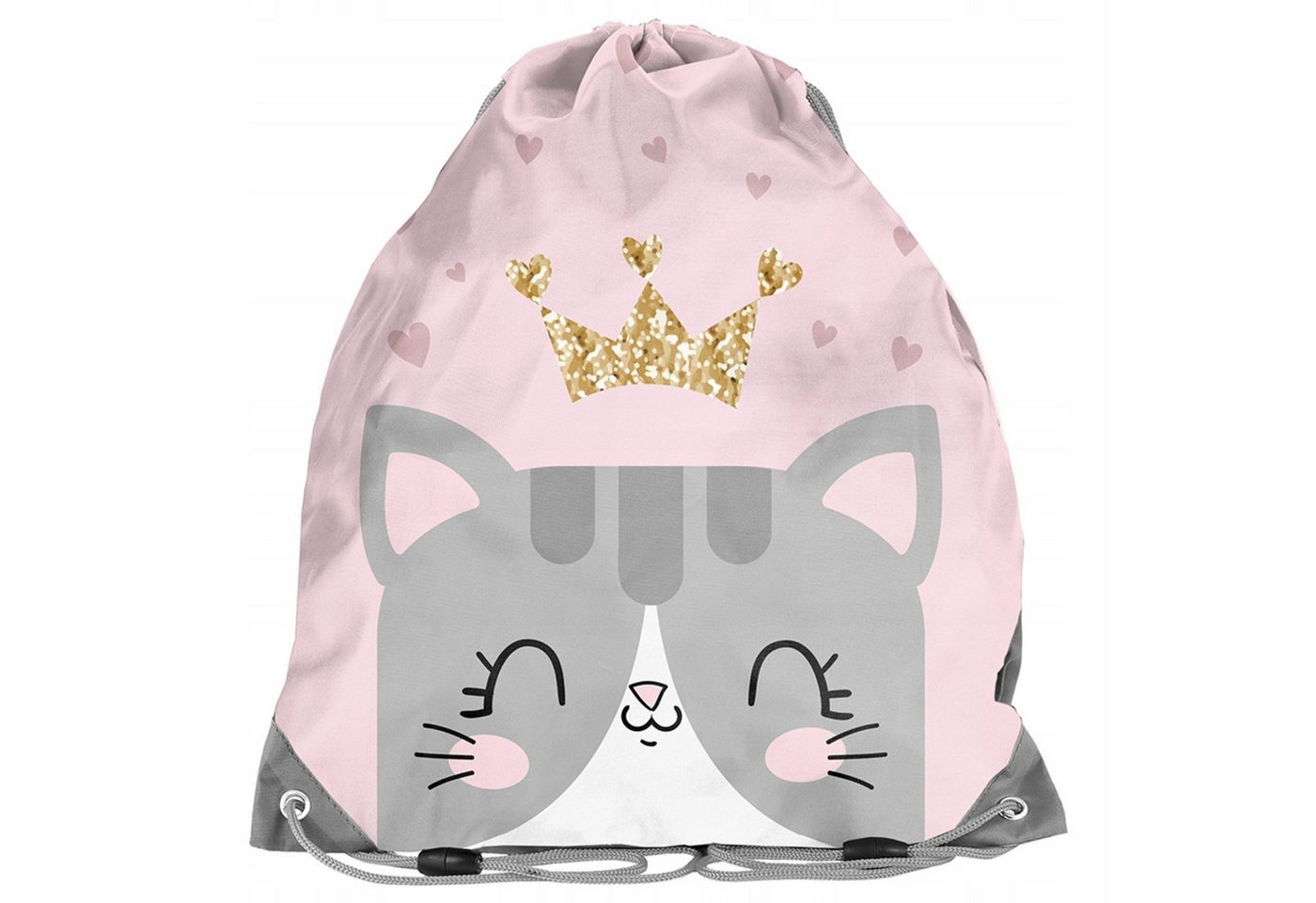 Festivalartikel Gymsack Modischer rosa Turnbeutel mit Kätzchen-Design für Mädchen - PASO