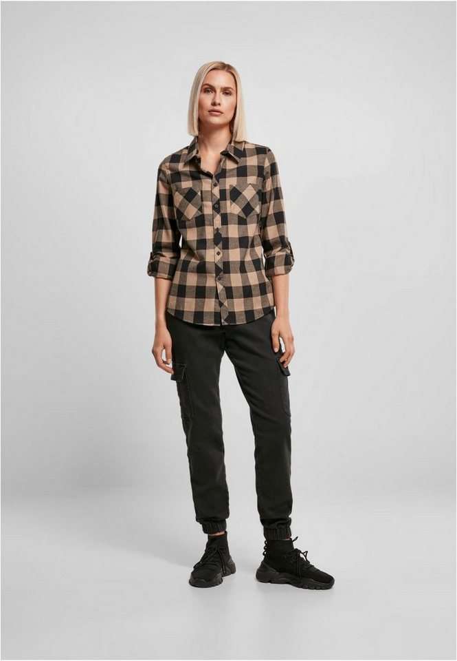 URBAN CLASSICS Outdoorhemd Damen Turnup Checked Flanell Shirt Bluse Bild 3