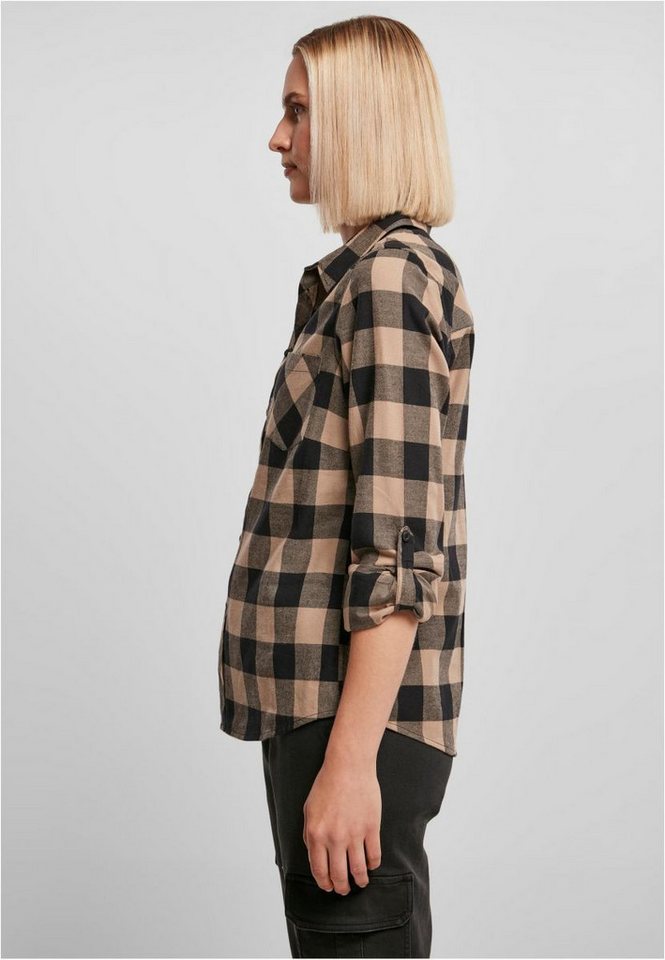 URBAN CLASSICS Outdoorhemd Damen Turnup Checked Flanell Shirt Bluse Bild 5