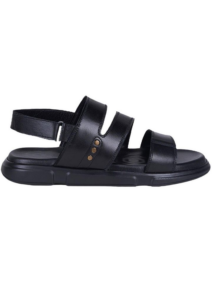 Desa DESA Herren-Ledersandalen mit Nietenbesatz Badezehentrenner