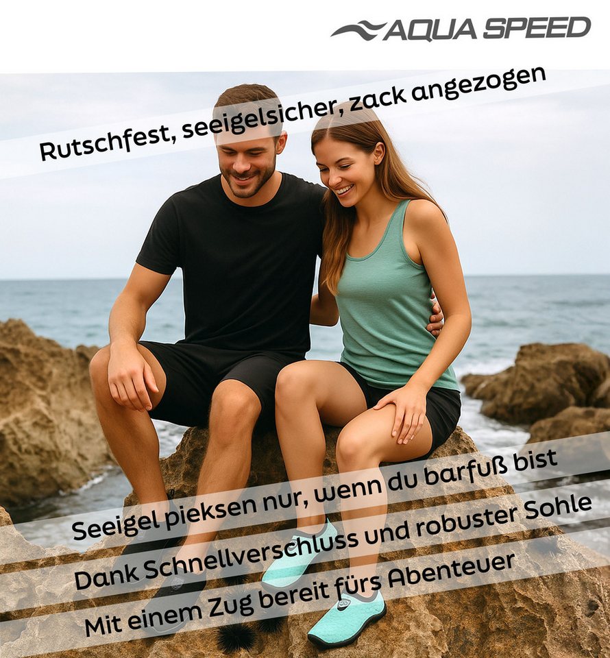 Aqua Speed 30 Aqua Shoe Atmungsaktive Wasserschuhe mit sicherem Halt & Mikrofase Wasserschuh (Badeschuhe für unterwegs – atmungsaktiv, weich & vielseitig) Handtuch dabei – Flexibel & bequem für Sport & Freizeit