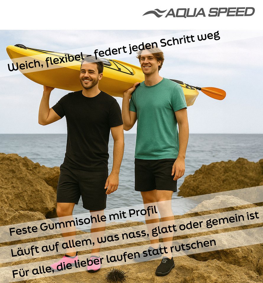 Aqua Speed 30 Aqua Shoe Atmungsaktive Wasserschuhe mit sicherem Halt & Mikrofase Wasserschuh (Badeschuhe für unterwegs – atmungsaktiv, weich & vielseitig) Handtuch dabei – Flexibel & bequem für Sport & Freizeit Bild 5