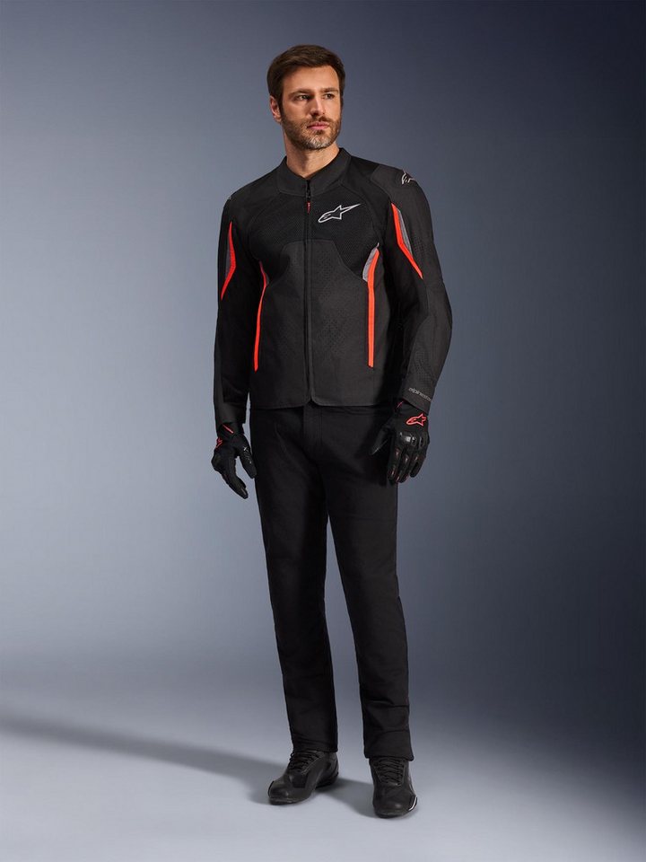 Alpinestars Motorradjacke AST V3 Air perforierte Motorrad Textiljacke Airbag vorbereitet,Ellenbogenprotektoren enthalten,perforiert,Sch