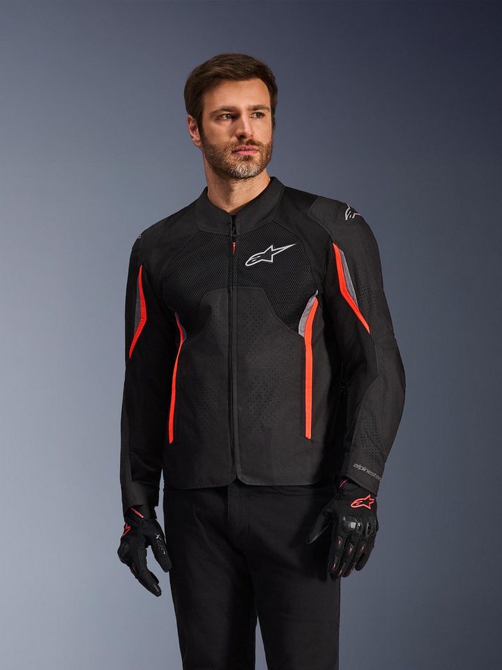 Alpinestars Motorradjacke AST V3 Air perforierte Motorrad Textiljacke Airbag vorbereitet,Ellenbogenprotektoren enthalten,perforiert,Sch Bild 5