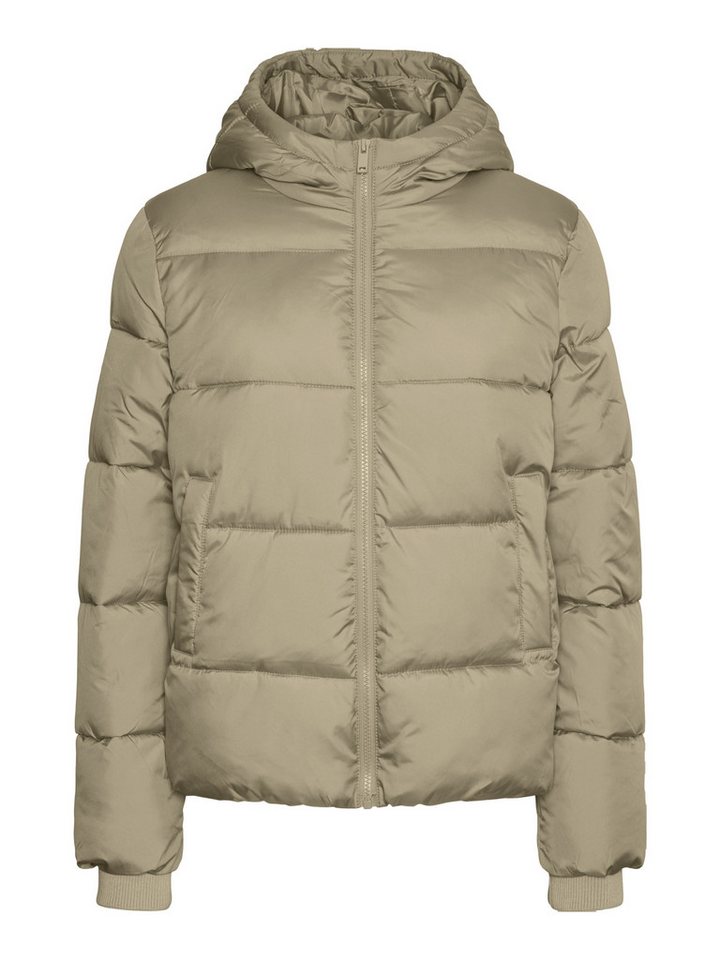 pieces Outdoorjacke - Steppjacke in grau mit Stehkragen und Regular Fit - Damen Jacke Jacke mit Regular Fit Bild 5
