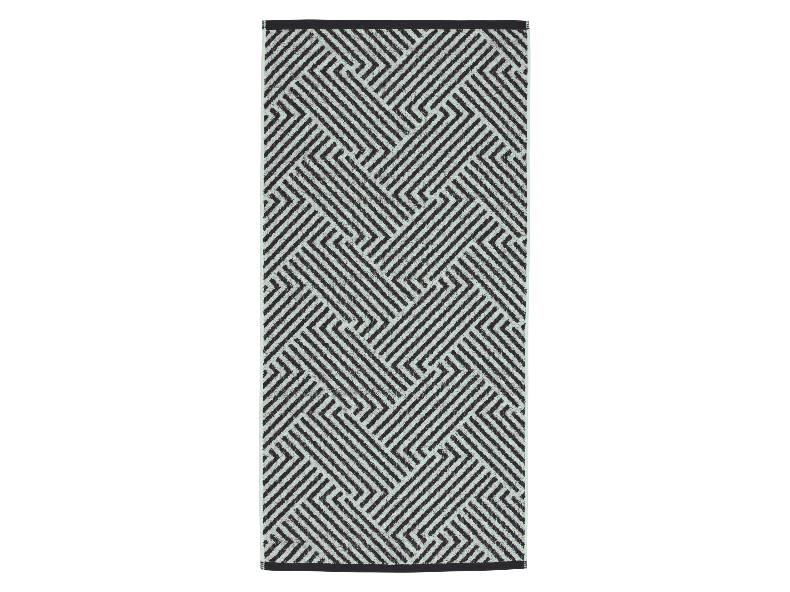 LIVARNO® Frottier-Handtücher, 2 Stück, 50 x 100 cm (Gemustert/schwarz)